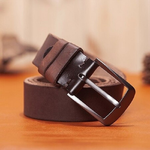 Herre læderbælte L314 mørkebrun 105 cm