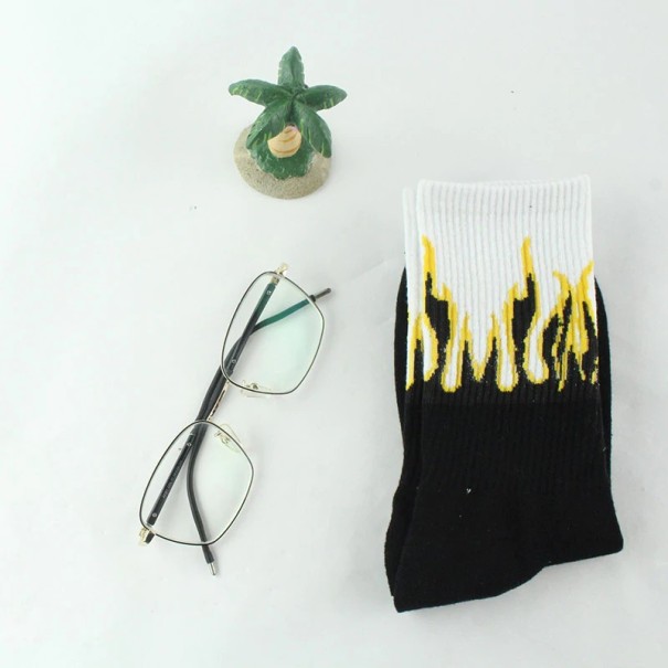 Herre lange sokker - Flames sort