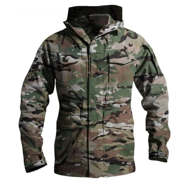 Herre militærjakke camouflage S