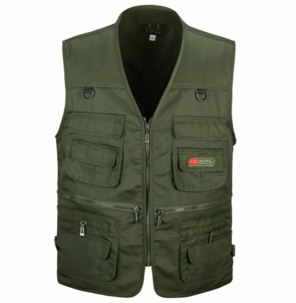 Herre militærvest J2586 armygrøn L