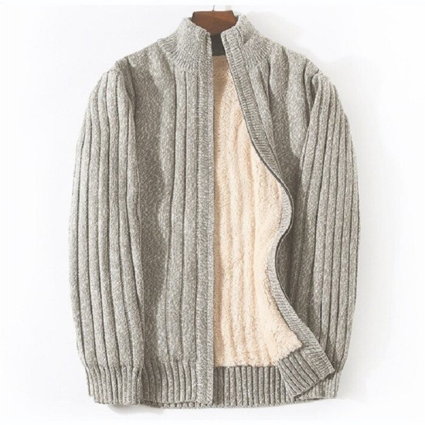 Herre pelset sweater F246 lysegrå XS