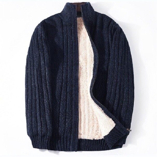 Herre pelset sweater F246 mørkeblå XXL