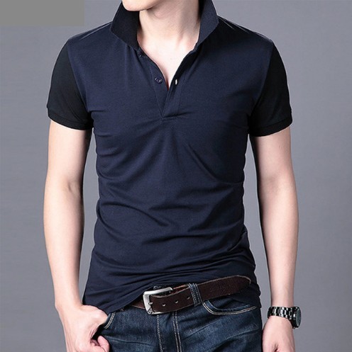 Herre poloshirt Danny J2607 blå-sort L