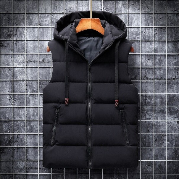 Herre quiltet vest F1165 sort S