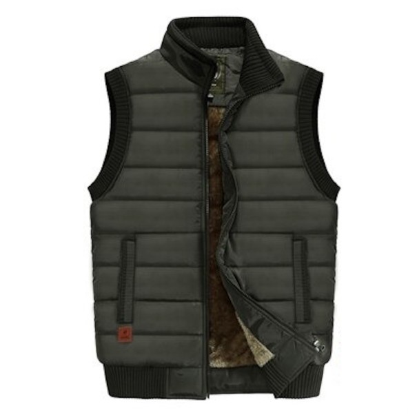 Herre quiltet vest S120 armygrøn XXL