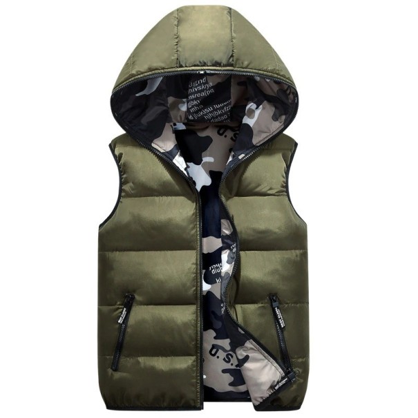 Herre quiltet vest S39 armygrøn XS