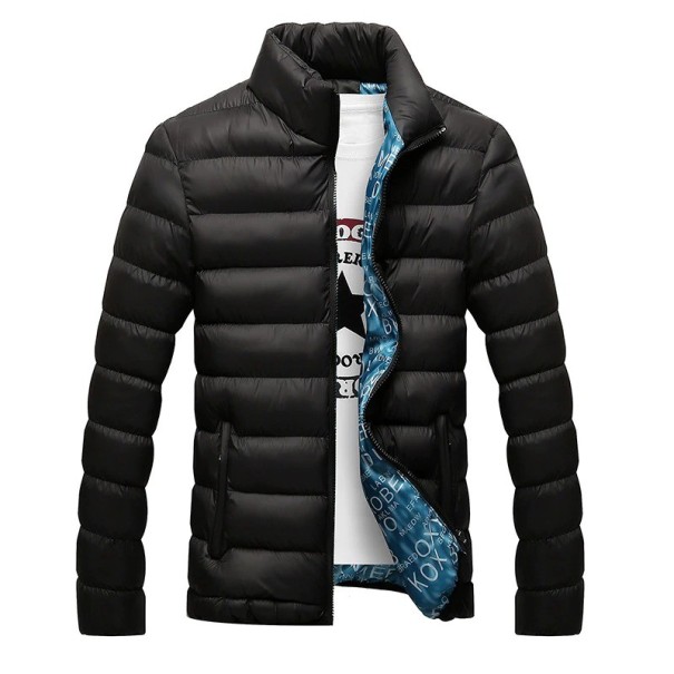 Herre quiltet vinterjakke sort XS
