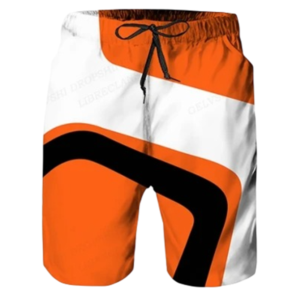Herre shorts badetøj Polyester Ensfarvet Med farvede striber På snor Sommer strand til pool orange XL