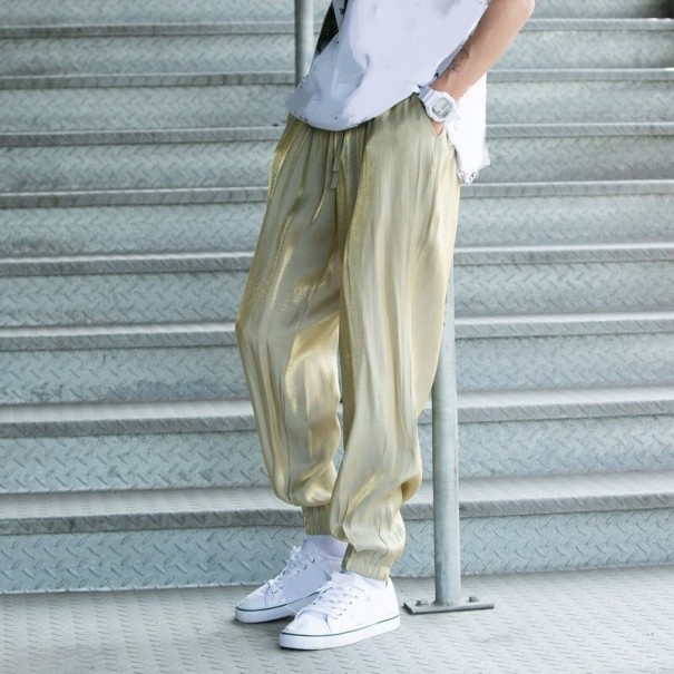 Herre skinnende bukser F1518 gul S