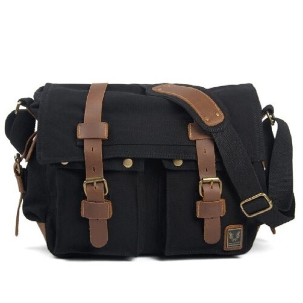 Herre skuldertaske T387 sort
