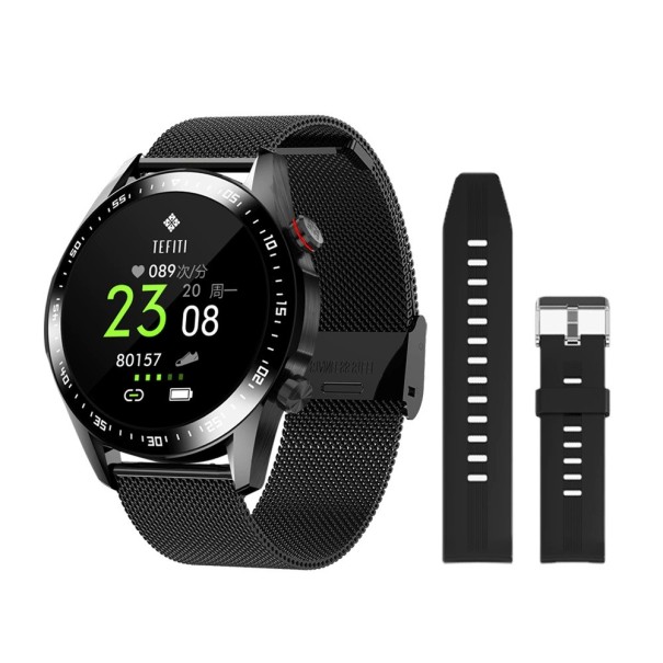 Herre smartwatch med udskiftningsrem K1187 sort