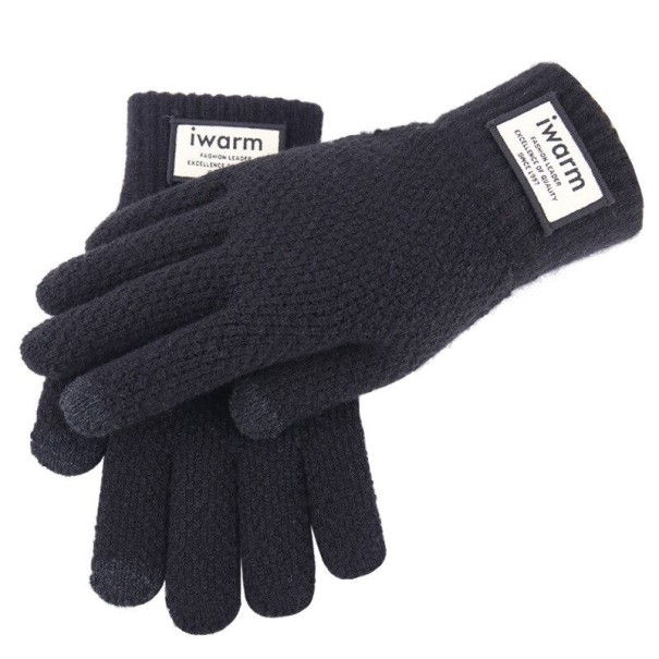 Herre strikkede handsker J2168 sort
