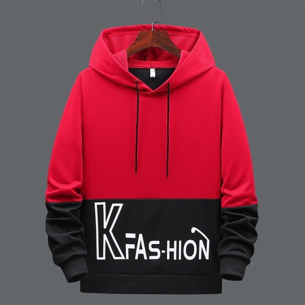Herre sweatshirt i to farver F134 rød M 2