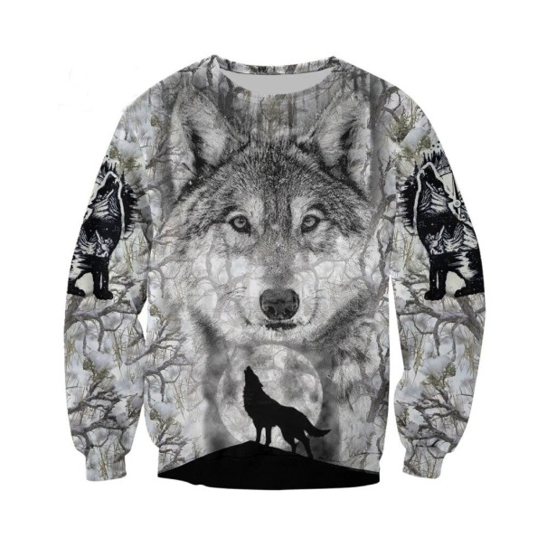 Herre sweatshirt ulv F84 3XL