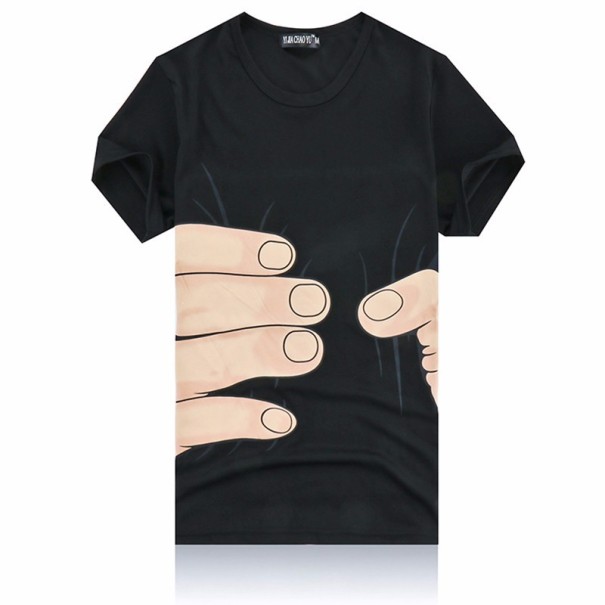 Herre-t-shirt i bomuld med 3D-motiv L