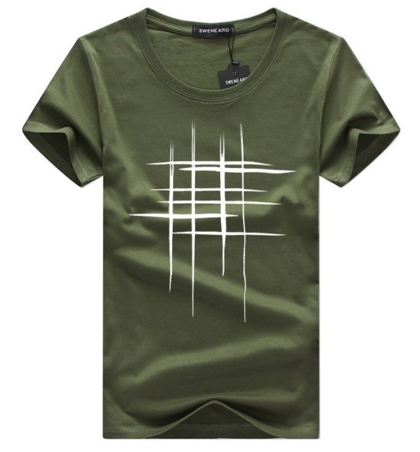 Herre-T-shirt med et interessant mønster J2945 armygrøn 3XL