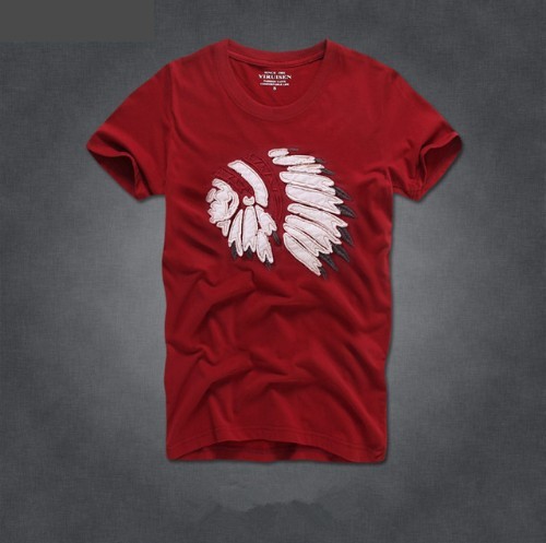 Herre-T-shirt med indisk print J2681 rød XS