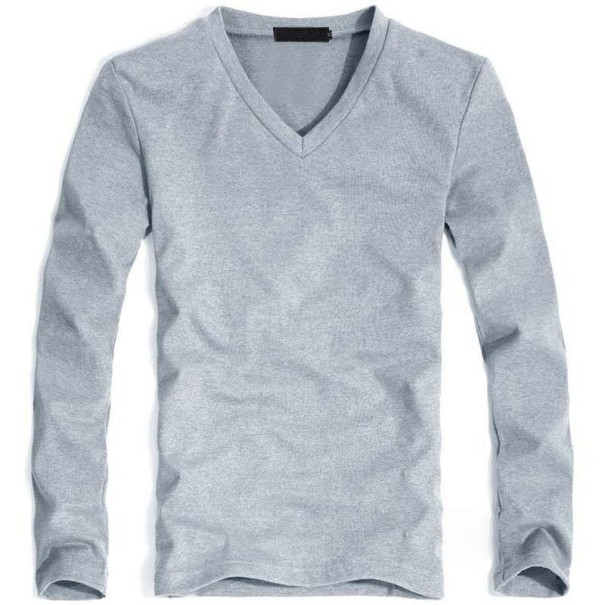 Herre T-shirt med lange ærmer T2041 grå S 2