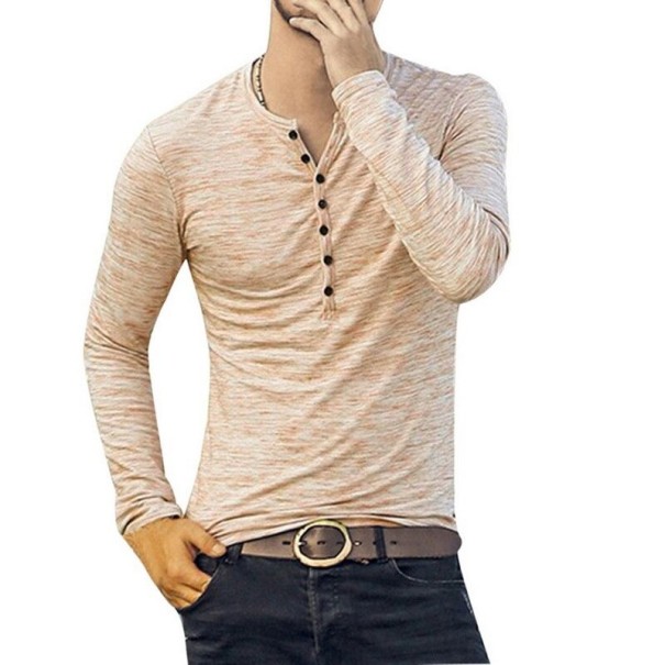 Herre T-shirt med lange ærmer T2158 cremefarvet XS