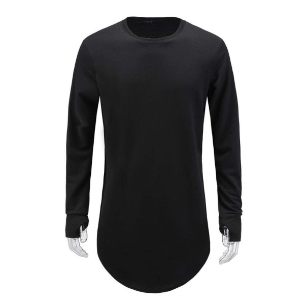 Herre T-shirt med lange ærmer T2390 sort S