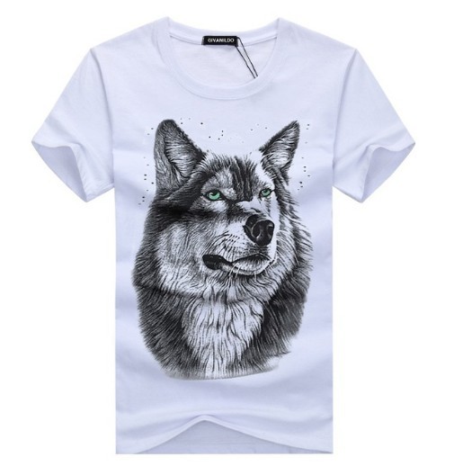 Herre T-shirt med print - ULV hvid XXS