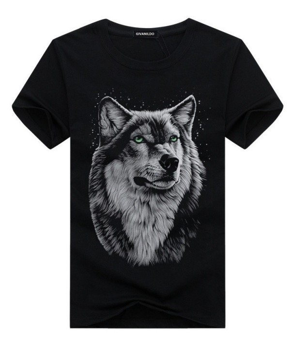 Herre T-shirt med print - ULV sort XXL