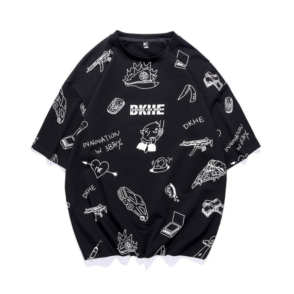 Herre-T-shirt T2135 sort XL