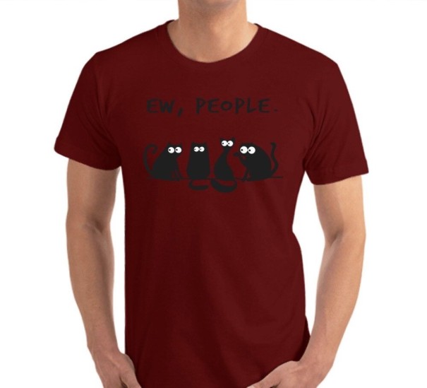 Herre-T-shirt T2359 vinrød S