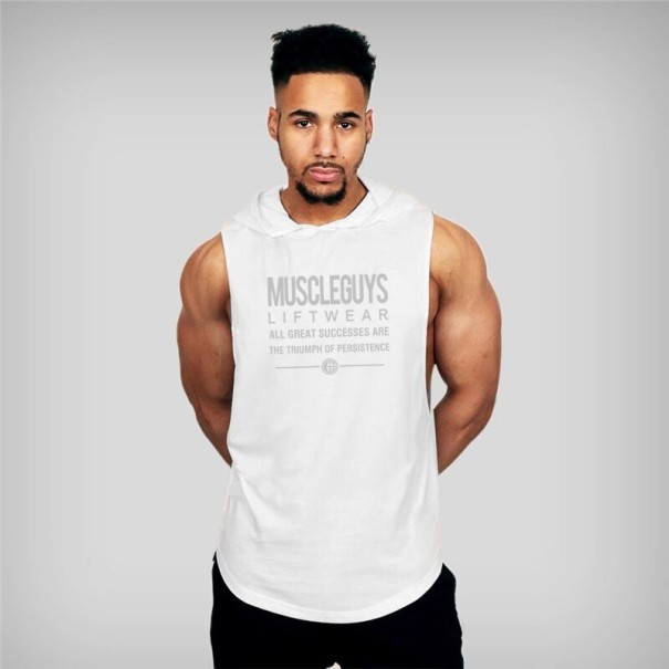 Herre tanktop med hætte T1954 hvid XL