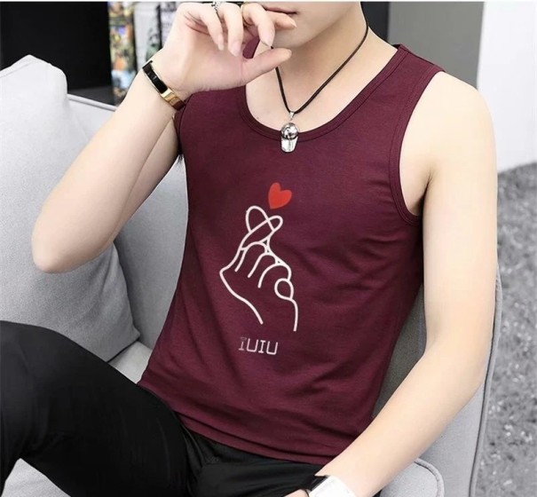 Herre tanktop T1948 vinrød XS