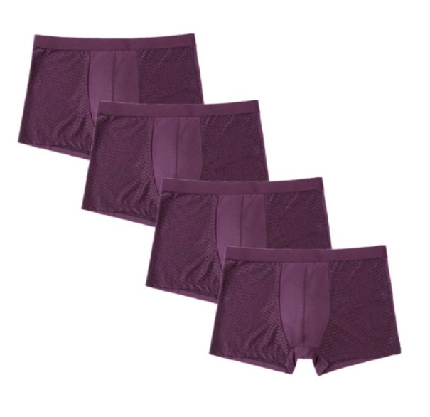 Herreboksershorts Edvin - 4 stk. vinrød XL