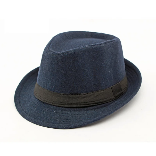 Herrehat Elegant tilbehør til et formelt jakkesæt Klassisk form Stilfuld og moderigtig hat til bryllupper, baller og fester mørkeblå