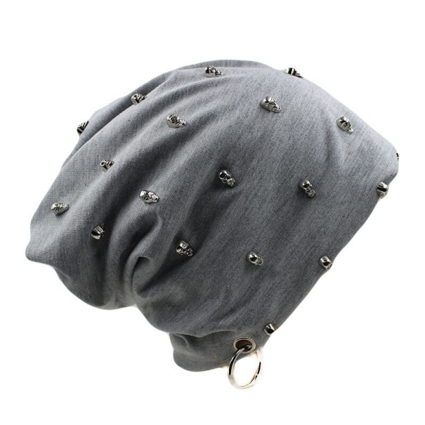 Herrehat med kranier grå