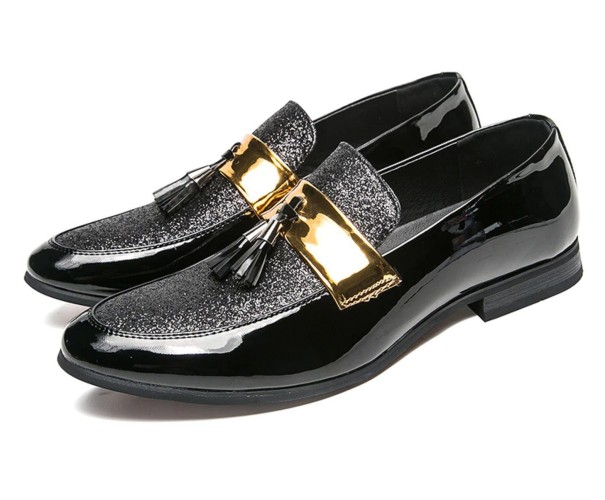 Herreloafers med glimmer J1534 sølv 43