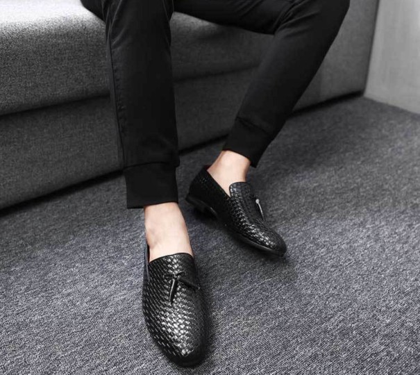Herreloafers med mønster J2156 sort 39
