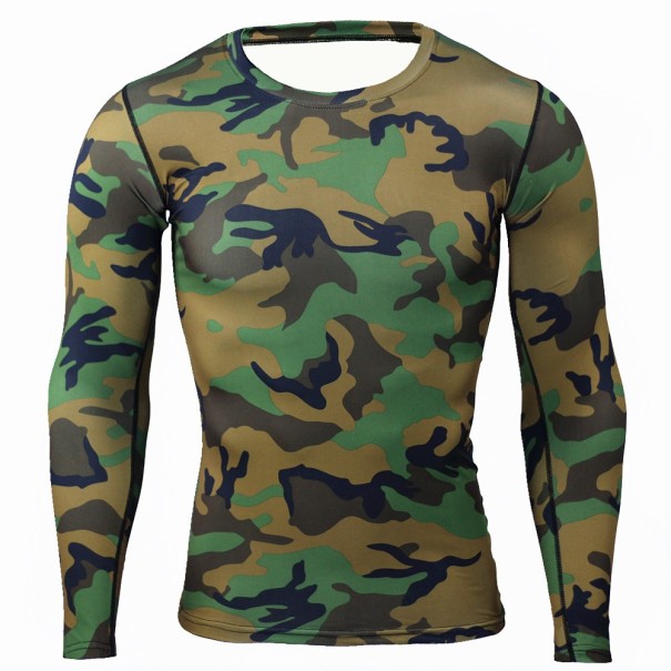 Herren-Armee-Langarm-T-Shirt J1464 grün L