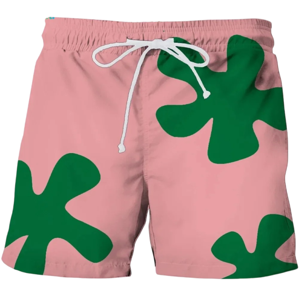 Herren Badeshorts Polyester Einfarbig Blumenmuster Mit Kordelzug Sommerbadehose Für Strand Pool Urlaub rosa XXS