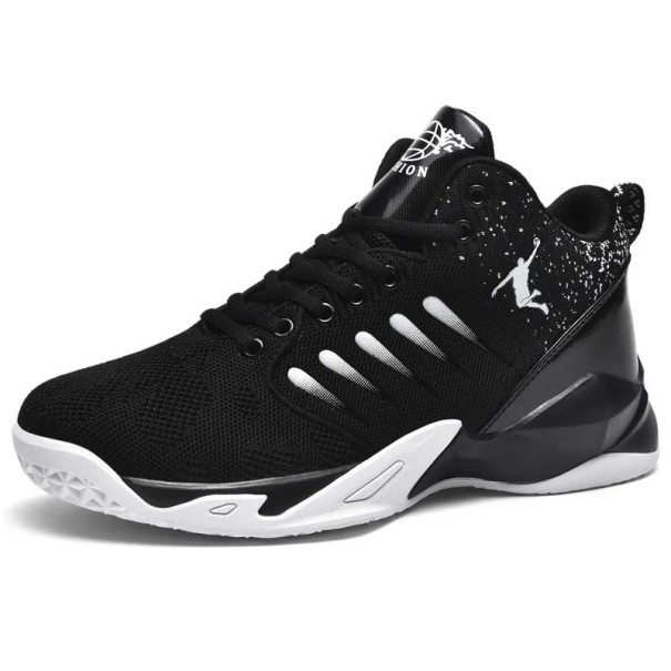 Herren-Basketball-Sneaker, atmungsaktive Schuhe, rutschfeste Sport-Sneaker, Sport-Basketball-Sneaker schwarz 39