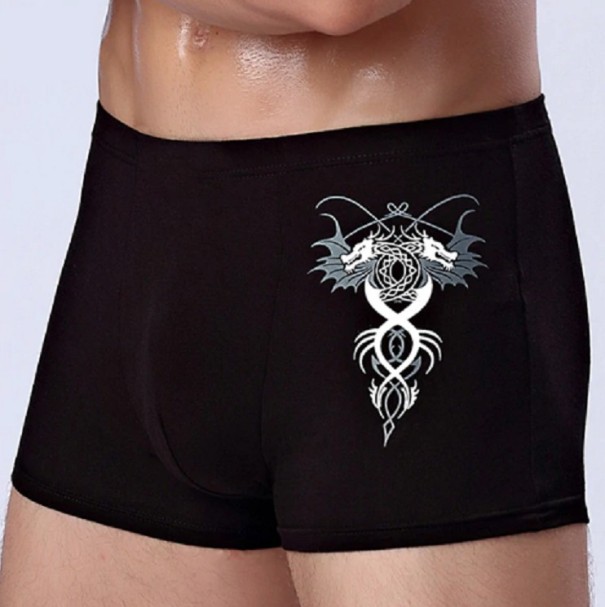 Herren-Boxershorts mit Drachen schwarz S