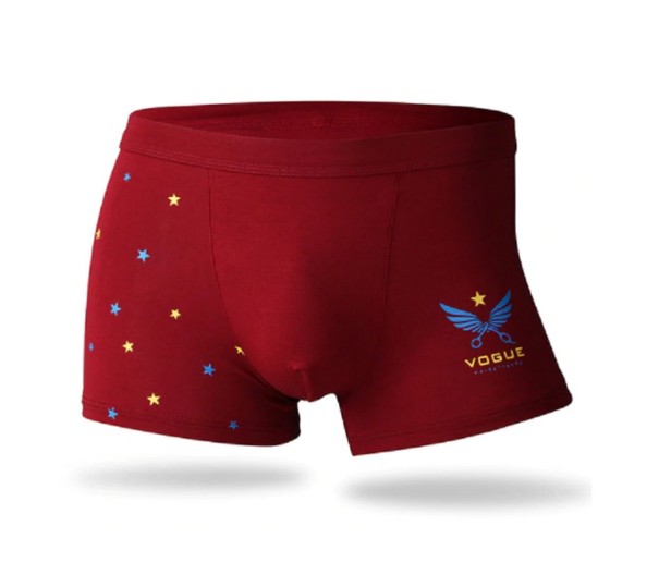 Herren-Boxershorts mit Sternen weinrot S