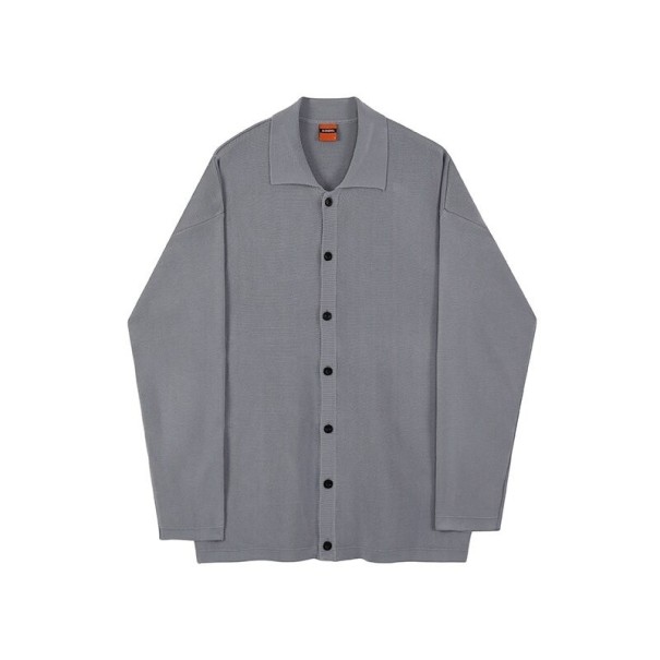 Herren-Button-Down-Pullover F279 grau L