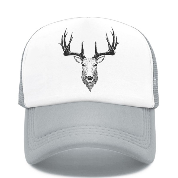 Herren-Cap mit Hirsch T256 grau