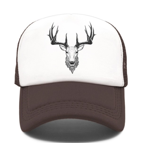 Herren-Cap mit Hirsch T256 kaffee