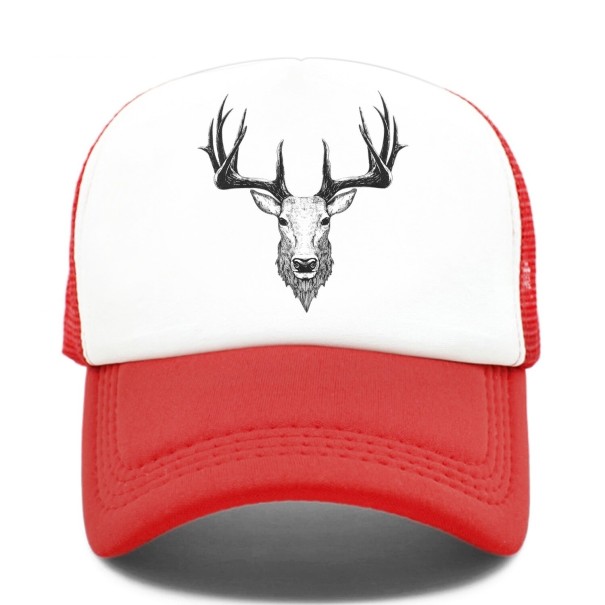 Herren-Cap mit Hirsch T256 rot