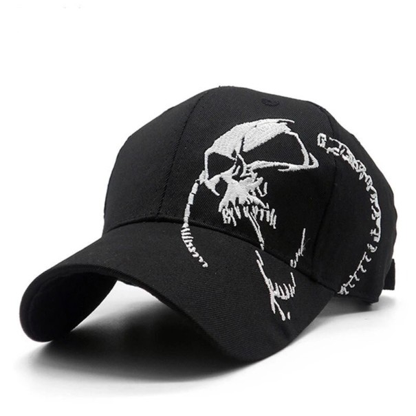 Herren-Cap mit Totenkopf schwarz 1