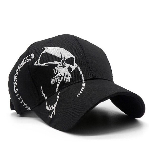 Herren-Cap mit Totenkopf schwarz 2