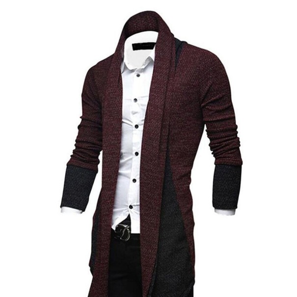 Herren-Cardigan F303 weinrot XS