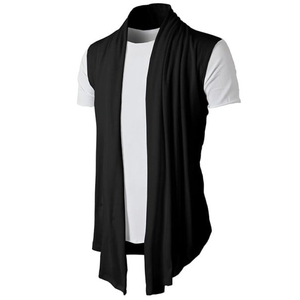 Herren-Cardigan mit kurzen Ärmeln F1119 schwarz XS