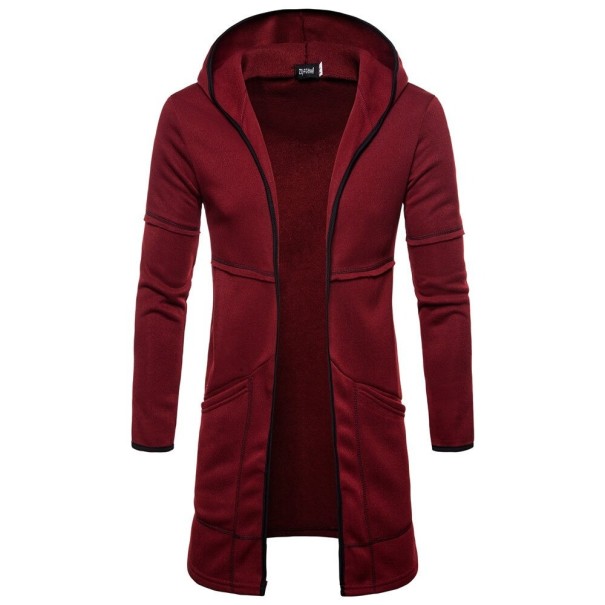 Herren-Cardigan weinrot M