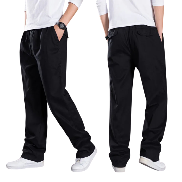 Herren Cargohose Baumwolle Freizeithose Arbeitshose Sommerhose Frühling Outdoorhose Bequeme Hose mit Taschen schwarz M